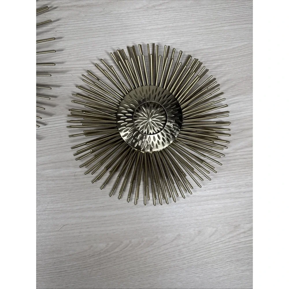 Starburst Metal MCM Wall‎ Decor Set Of 2 Wall Hanging Sun Star Excellent!